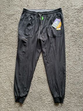 healing hands Black Knit-Lined Scrub Jogger Sweatpants